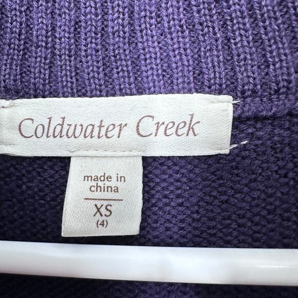Coldwater Creek Sweater Vest Womens XS Embroidered Beaded Boho Layering Purple - Picture 10 of 13